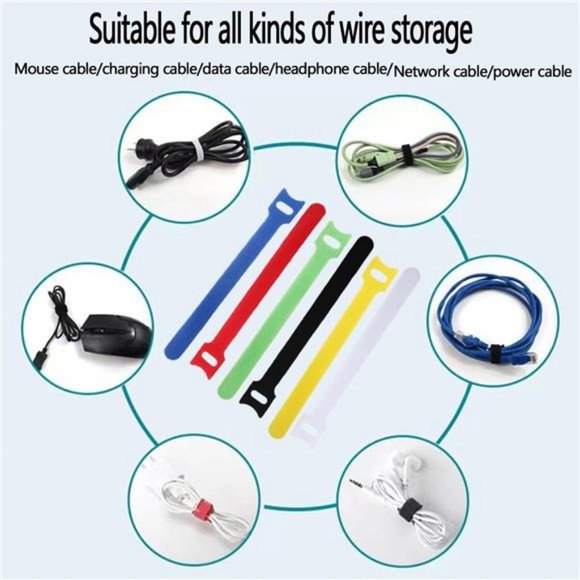 120 PCS Fastening Cable Ties Reusable, 6-Inch Adjustable Cord Ties - Picture 5 of 7